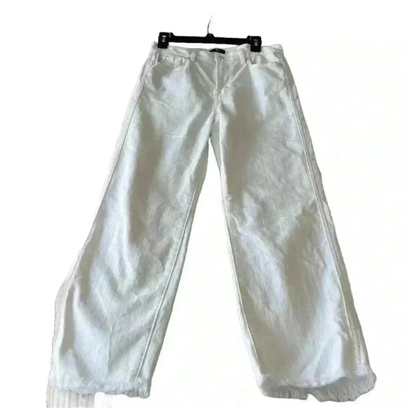 7 For all Mankind -High Waist Cropped Straight white Jeans Women’s Size 30 - Picture 11 of 12